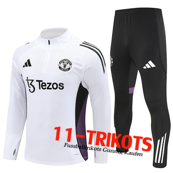 Manchester United Trainingsanzug Weiß/lila/Schwarz 2025/2026