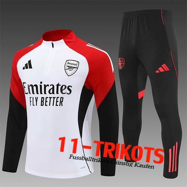 Arsenal Trainingsanzug Kinder Weiß/Rot/Schwarz 2025/2026