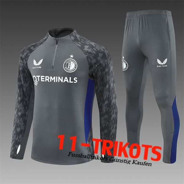 Feyenoord Trainingsanzug Kinder Grau/Blau 2025/2026