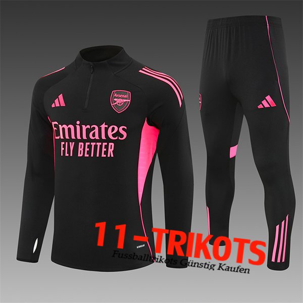 Arsenal Trainingsanzug Kinder Schwarz/Rosa 2025/2026
