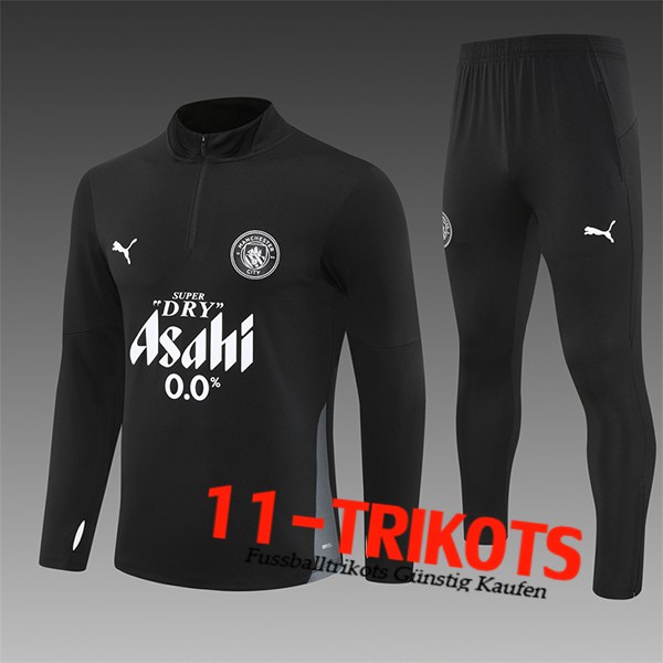 Manchester City Trainingsanzug Kinder Schwarz/Grau/Weiß 2025/2026