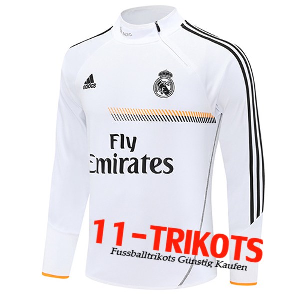 Real Madrid Training Sweatshirt Weiß/Schwarz/Orange 2025/2026