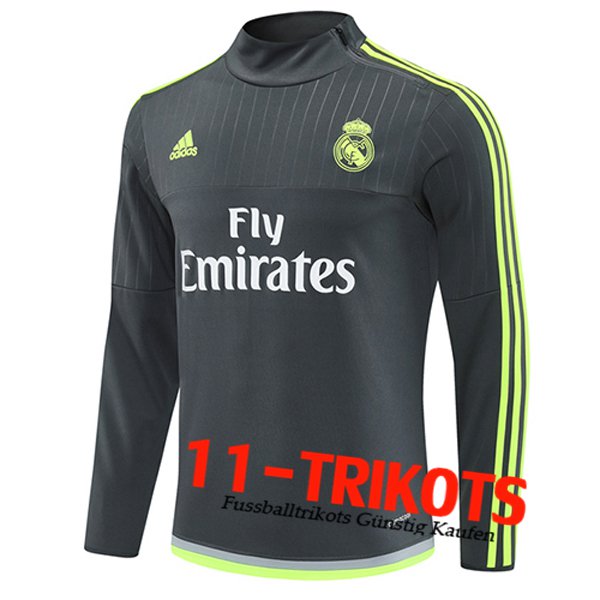 Real Madrid Training Sweatshirt Grau/Grün 2025/2026