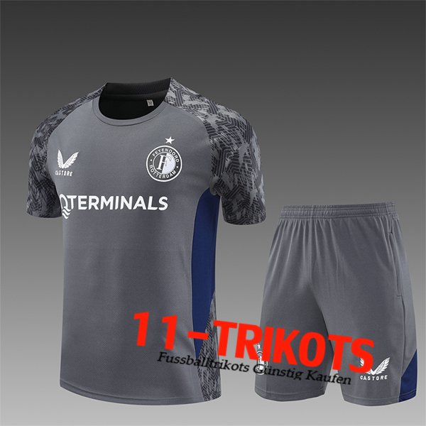Feyenoord Trainingstrikot Kinder Grau/Blau 2025/2026