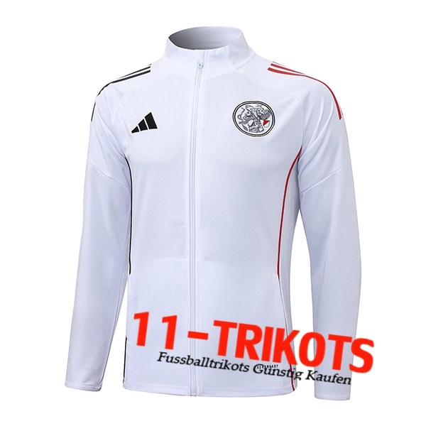 Ajax Trainingsjacke Weiß/Schwarz/Rot 2025/2026