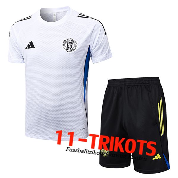Manchester United Trainingstrikot Weiß/Blau 2025/2026