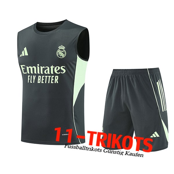 Real Madrid Trainings-Tanktops Schwarz/Grün 2025/2026 -02
