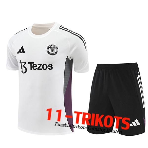Manchester United Trainingstrikot Weiß/Grau/lila 2025/2026