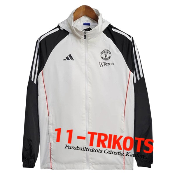 Manchester United Windjacke Weiß/Schwarz 2025/2026