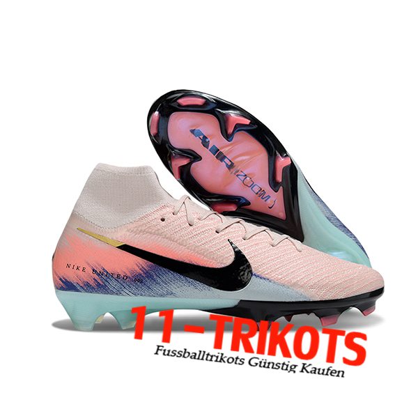 Nike Fussballschuhe Air Zoom Mercurial Superfly IIX Elite FG Rosa/Schwarz/Blau