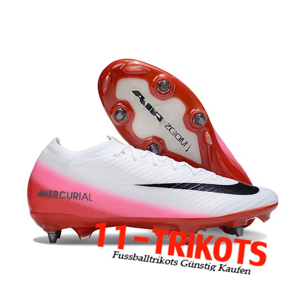 Nike Fussballschuhe AIR ZOOM MERCURIAL VAPOR XVI ELITE SG-PRO Weiß/Rot/Rosa/Schwarz