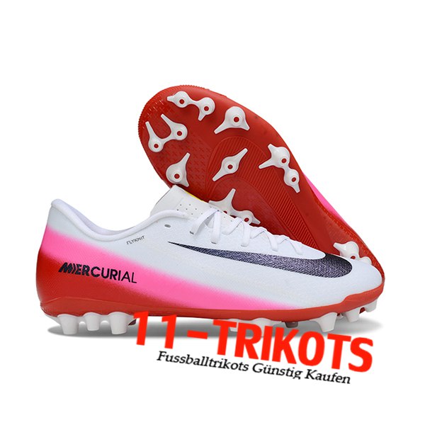 Nike Fussballschuhe AIR ZOOM MERCURIAL VAPOR XVI ACADEMY X MBAPPE AG Weiß/Rot/Rosa/Schwarz