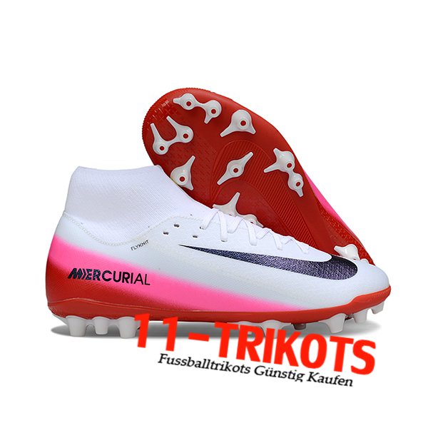 Nike Fussballschuhe Mercurial Superfly 10 Academy Weiß/Rot/Rosa/Schwarz