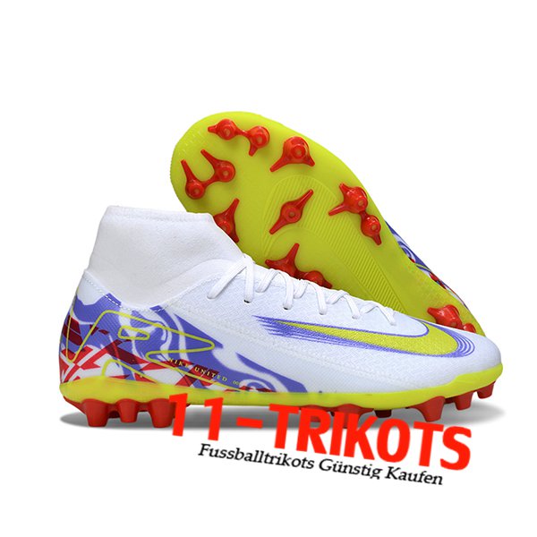 Nike Fussballschuhe Mercurial Superfly 10 Academy Weiß/Grün/lila/Rot