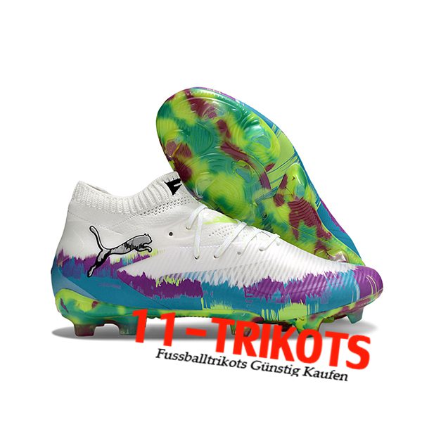 PUMA Fussballschuhe FUTURE 8 ULTIMATE FG/AG Weiß/lila/Blau/Grün