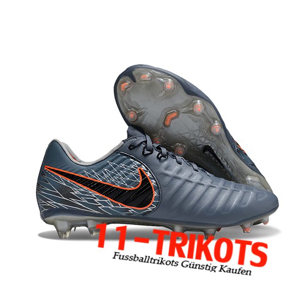 Nike Fussballschuhe Tiempo Legend VII Elite LUXE FG Grau/Schwarz/Orange