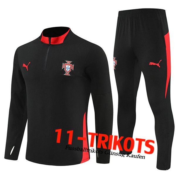 Portugal Trainingsanzug Schwarz/Rot 2025/2026