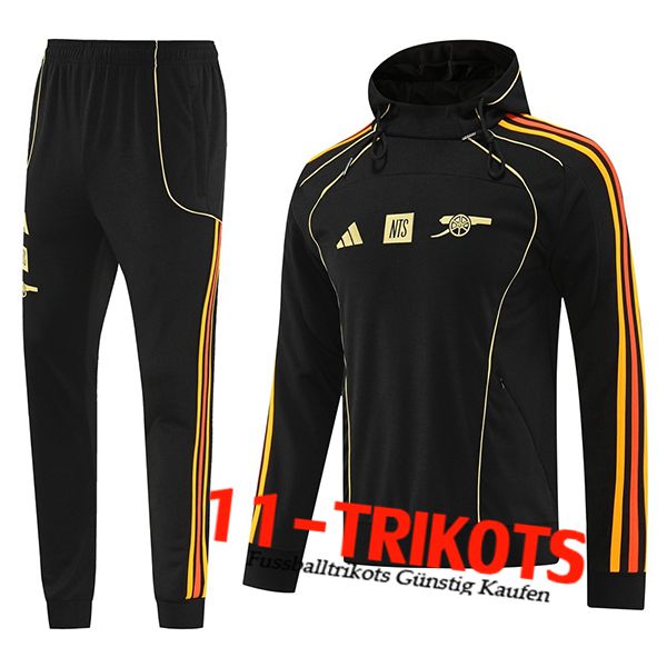 Arsenal Trainingsanzug Mit Kapuze Schwarz/Orange 2025/2026