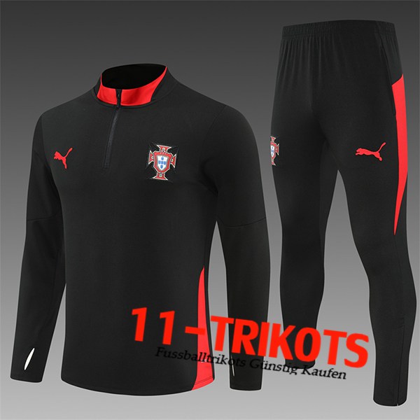 Portugal Trainingsanzug Kinder Schwarz/Rot 2025/2026