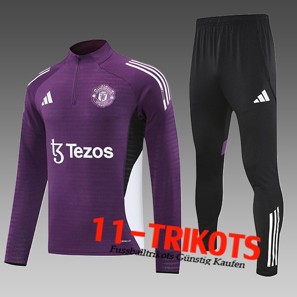 Manchester United Trainingsanzug Kinder lila/Weiß/Schwarz 2025/2026