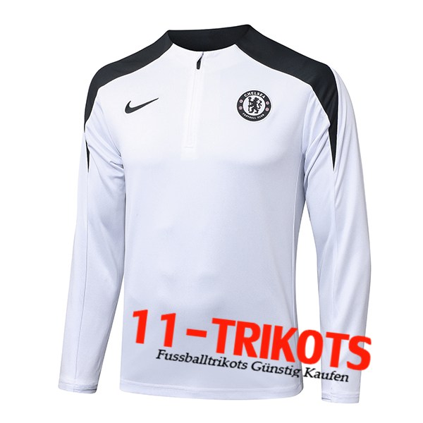 FC Chelsea Training Sweatshirt Weiß/Schwarz 2025/2026