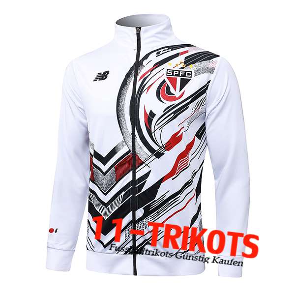 Sao Paulo FC Trainingsjacke Weiß/Schwarz/Rot 2025/2026