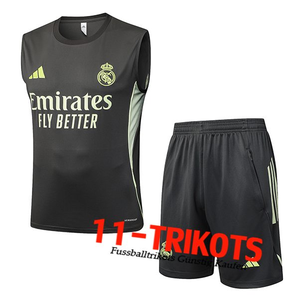 Real Madrid Trainings-Tanktop Grau/Grün 2025/2026