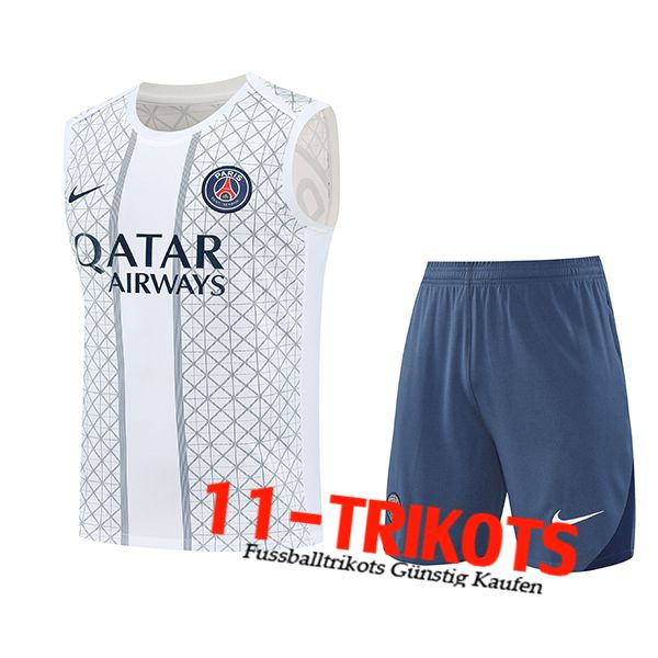 PSG Trainings-Tanktop Weiß/Grau 2025/2026