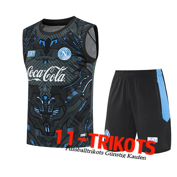 SSC Neapel Trainings-Tanktop Schwarz/Blau 2025/2026