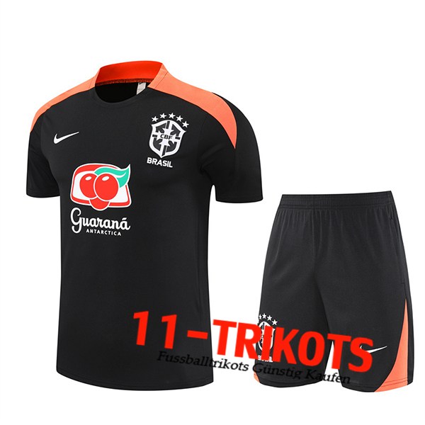 Brasilien Trainingstrikot Schwarz/Orange 2025/2026