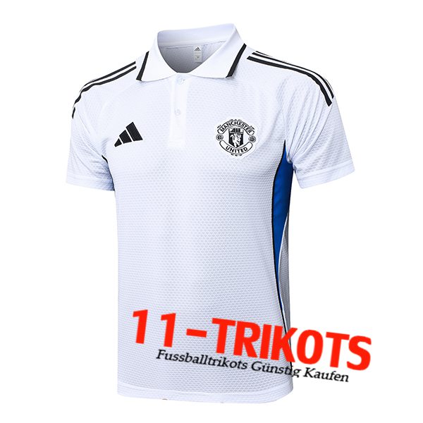 Manchester United Poloshirt Weiß/Schwarz/Blau 2025/2026