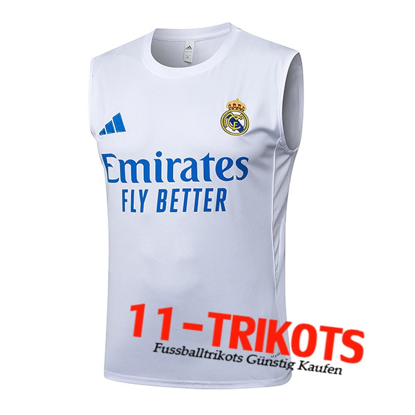 Real Madrid Trainings-Tanktop Weiß/Blau 2025/2026 -02