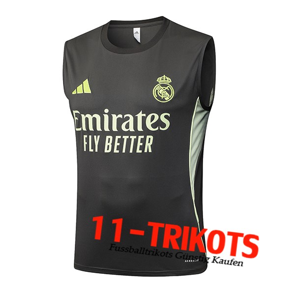 Real Madrid Trainings-Tanktop Grau/Grün 2025/2026
