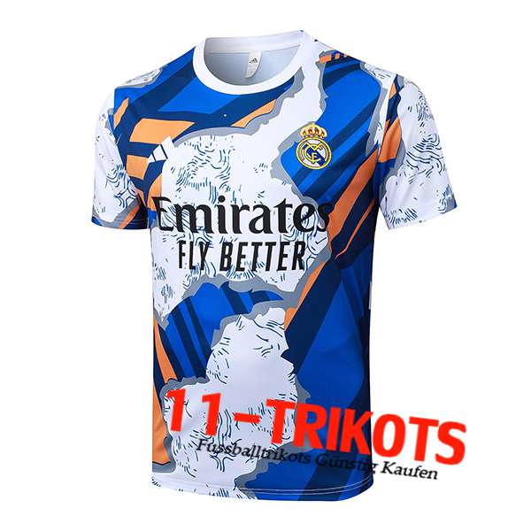 Real Madrid Trainingstrikot Weiß/Blau/Orange 2025/2026