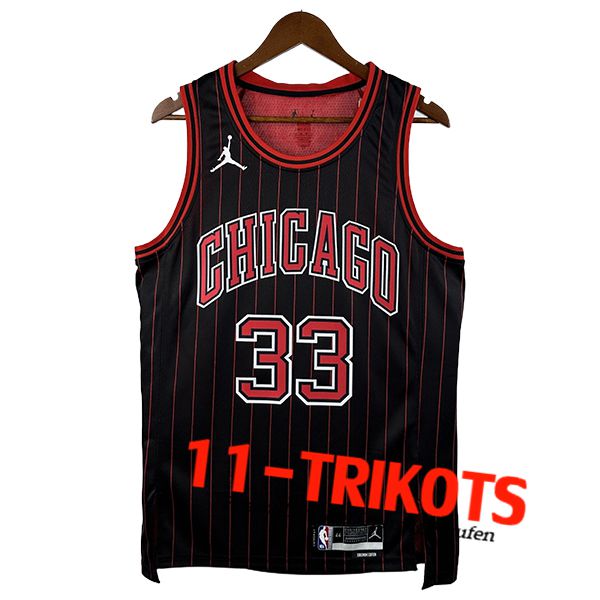 Chicago Bulls Trikot (PIPPEN #33) 2025/26 Schwarz/Rot -02