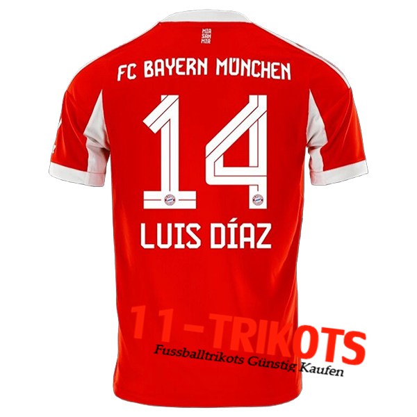 Bayern Munchen (LUIS DÍAZ #14) 2025/2026 Heimtrikot