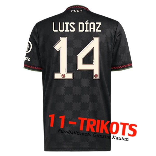 Bayern Munchen Fussball Trikots (LUIS DÍAZ #14) 2025/2026 Champions League