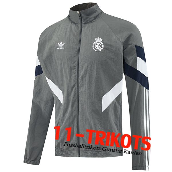 Real Madrid Windjacke Grau/Weiß/Schwarz 2025/2026