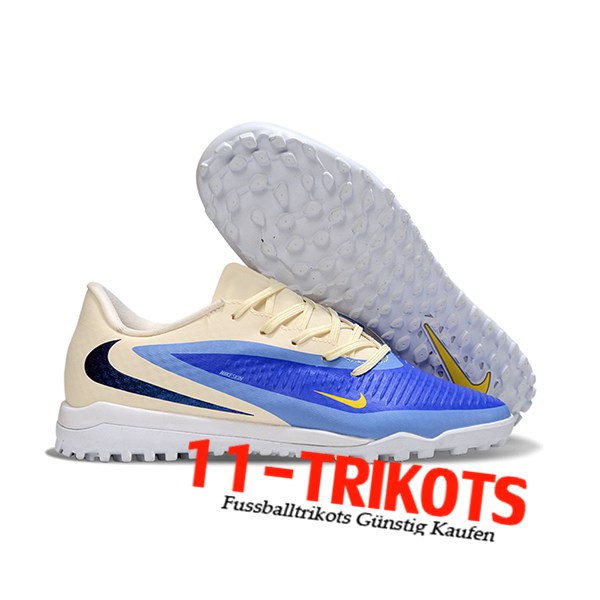 Nike Fussballschuhe Phantom 6 Low Academy "Erling Haaland" Beige/Blau