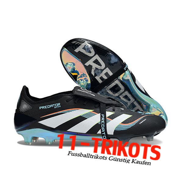 Adidas Fussballschuhe 25 Predator Elite Tongue FG Schwarz/Weiß -02