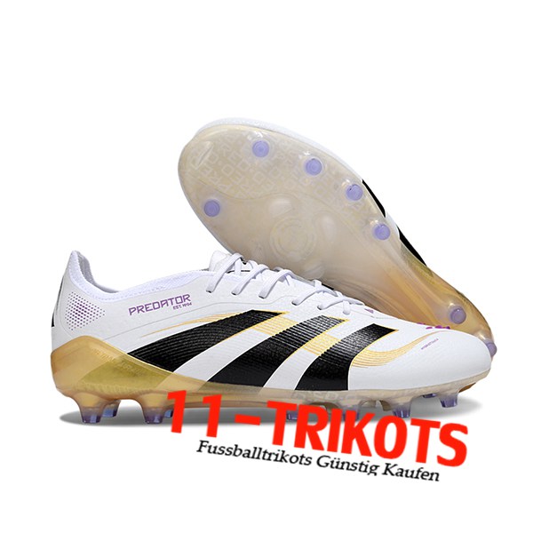 Adidas Fussballschuhe 25 Predator Elite Tongue AG Weiß/Schwarz/Gelb -02