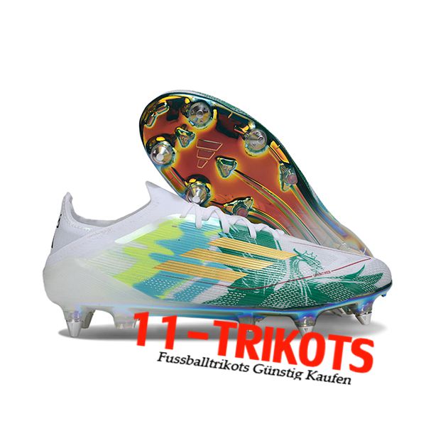 Adidas Fussballschuhe F50 Elite SG Weiß/Grün/Gelb