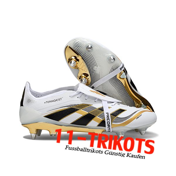 Adidas Fussballschuhe 25 Predator Elite Tongue SG Weiß/Schwarz/Gelb -03