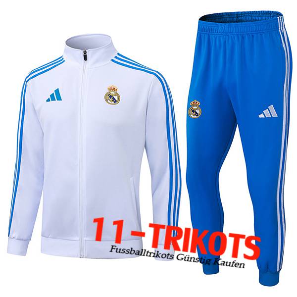 Real Madrid Trainingsanzug jacke Weiß/Blau 2025/2026 -02