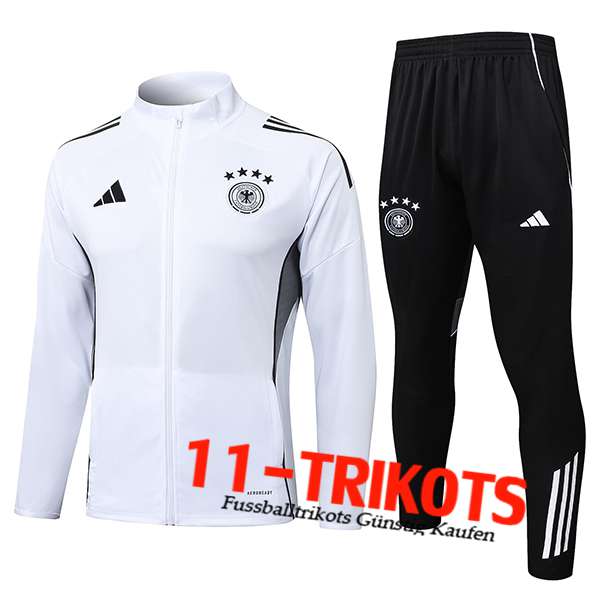 Deutschland Trainingsanzug jacke Weiß/Grau 2025/2026 -02