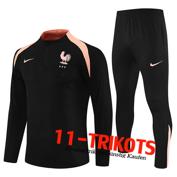 Frankreich Trainingsanzug Schwarz/Rosa 2025/2026