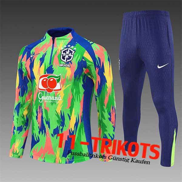 Brasilien Trainingsanzug Kinder Grün/Blau/Orange 2025/2026
