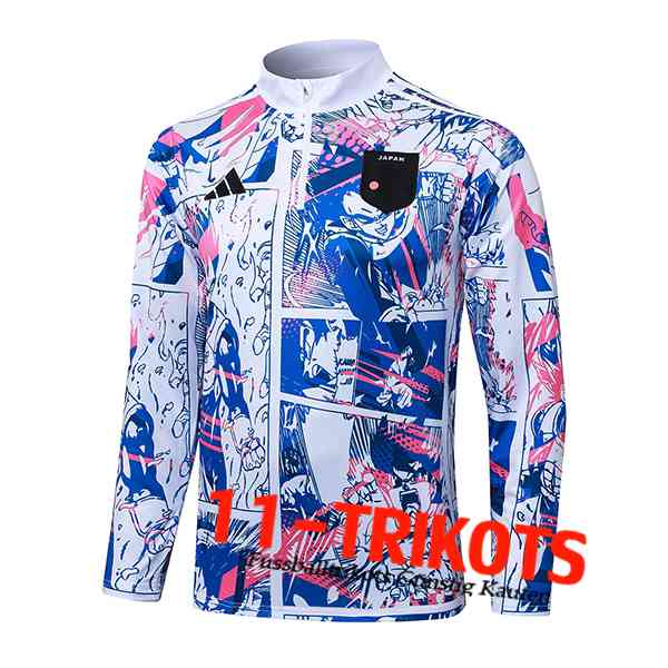 Japan Training Sweatshirt Weiß/Blau/Rosa 2025/2026  Japan Training Sweatshirt Weiß/Blau/Rosa 2025/2026