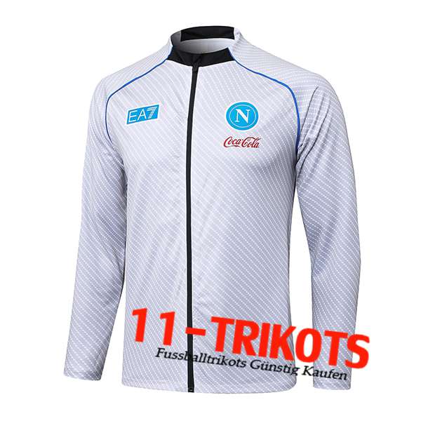 SSC Neapel Trainingsjacke Hellgrau 2025/2026