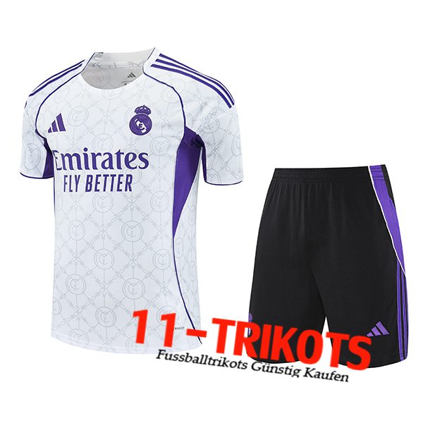 Real Madrid Trainingstrikot Weiß/lila 2025/2026 -02